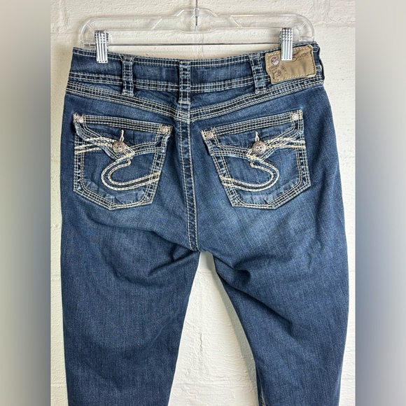 Silver Suki Surplus Woman’s Denim Darkwash Capri Casual Summer Jeans Size W30 - Picture 5 of 8